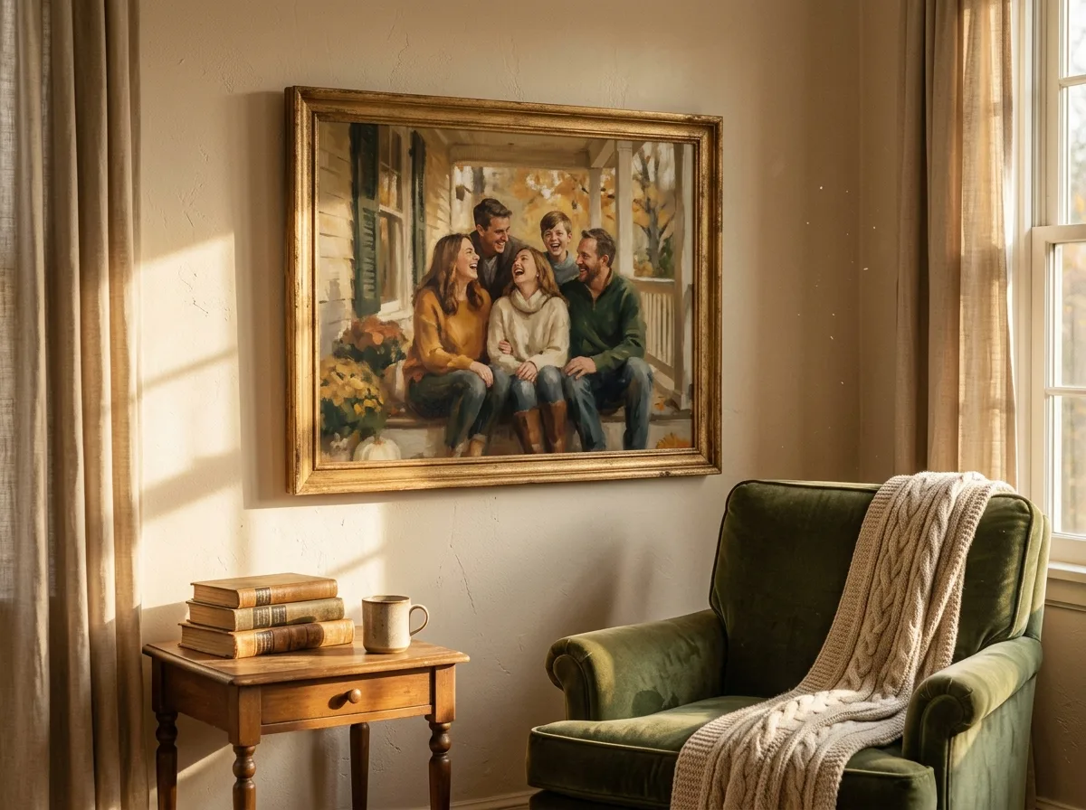 A photograph printed on a gallery-wrapped canvas hung on a warm wall